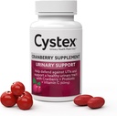 Cystex Cranberry Urinary Health Supplement - 3-en-1 UTI Protection avec probiotiques, prébiotiques et vitamine C - Soutient le pH vaginal, l'équilibre des levures et la santé urinaire - Agissant rapidement - Sans sucre - 75-Comte