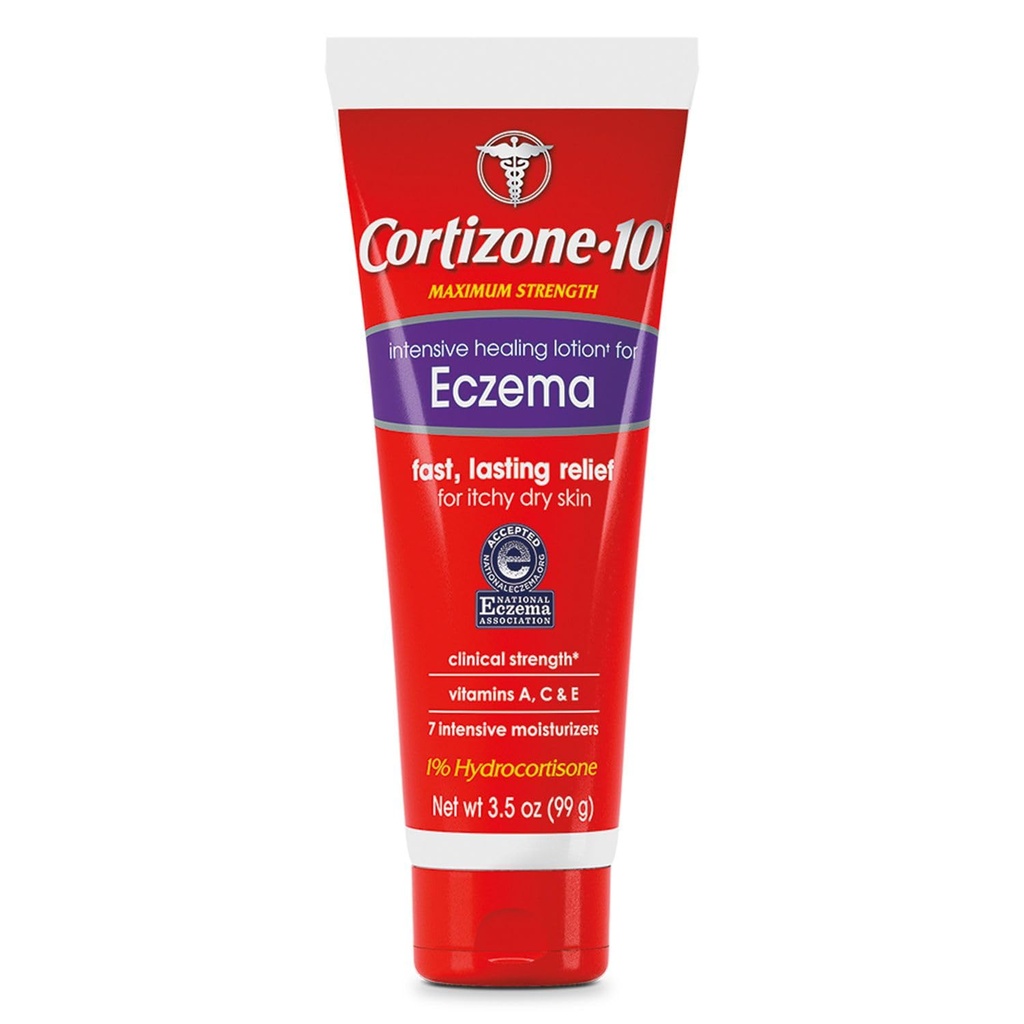 Cortizone 10 Lotion de guérison intensive maximale pour l'eczéma, 1 % d'hydrocortisone, 3,5 oz.
