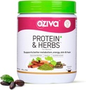 OZIVA Protéines et herbes pour les femmes de 500 Gm (16 portions) avec multivitamines, Curcumine, Shatavari, Tulsi pour soutenir le métabolisme, l'équilibre hormonal et la peau, la santé des cheveux (1,1 Lb)