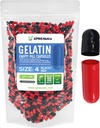 XPRS Nutra Taille 4 Capsules vides - 500 Compter les petites capsules de gélatine vides - Pills Bricolage Capsule Remplissage - Bouchons de gel de pilules bovines rechargeables pour les suppléments Do-It-Youlf (Noir/Rouge)