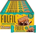 FULFIL Protein Snack Bars, Chocolat salé caramel aromatisé, sans gluten avec 15g de protéines, agrafes de garde-manger, 12 Compte