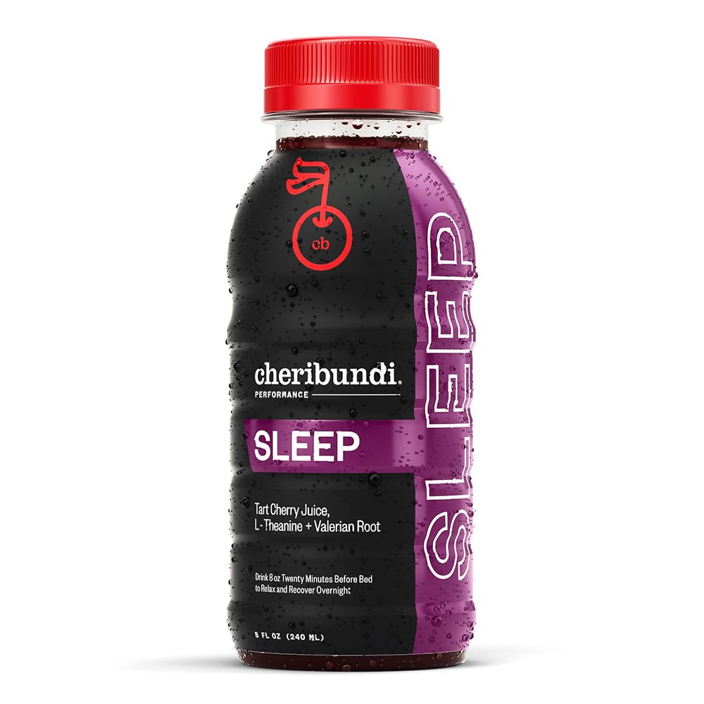 Cheribundi Tart Jus de cerise Sommeil de cerise de Tart Jus de cerise de L-Theanine et de la racine valériane de l'Athlète Recovery Drink de promotion du sommeil restaurateur, de la récupération musculaire et des performances boostées de 8 floz (12 Pack)