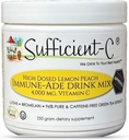 Suffisant-C High-Dosed 4000 mg. Vitamine C Lemon Peach Immune-Ade Drink Mix 250 grammes Taille - Rafraîchissant avec de la L-lysine, Bromelain et 96% Extrait de thé vert pur, sans caféine
