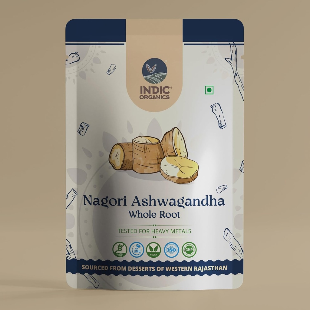 ORGANISMES INDICAUX Nagori Ashwagandha Racine de l'ancienne souche védique-ère avec une puissance élevée.