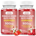 Magnésium Glycinat Gommies 500mg pour adultes et enfants Supplément de magnésium avec vitamine B6-Gommies calmantes naturelles-Calme Mood, Muscle & Sleep Support-Strawberry Flavor, 120 Gommies