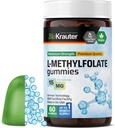 BIO KRAUTER L Méthylfolate Gommies - 25 mg DFE - 60 véganes - Supplément MTHF - Supplément folate - Gommes d'acide folique (Vitamine B9) - Formule sans gélatine