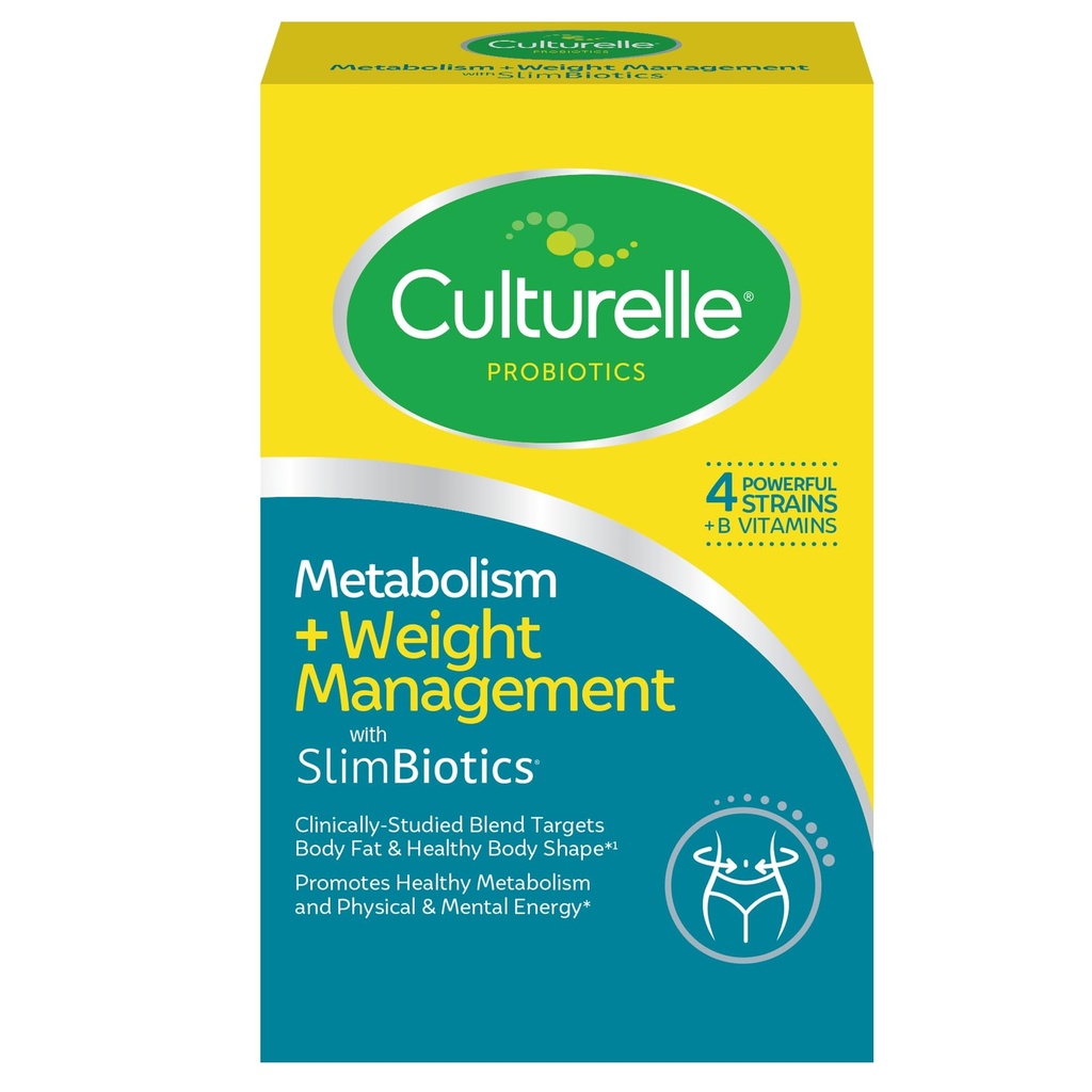 Culturelle Metabolism + Weight Management with SlimBiotics® Probiotic Capsules – 30 Count – Helps Safely Manage Weight - Promotes Healthy Metabolism and Physical & Mental Energy