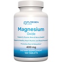 Supplément de magnésium 400mg [haute puissance] – Oxyde de magnésium pour le soutien immunitaire, la récupération musculaire, les crampes et la relaxation 120 comprimés