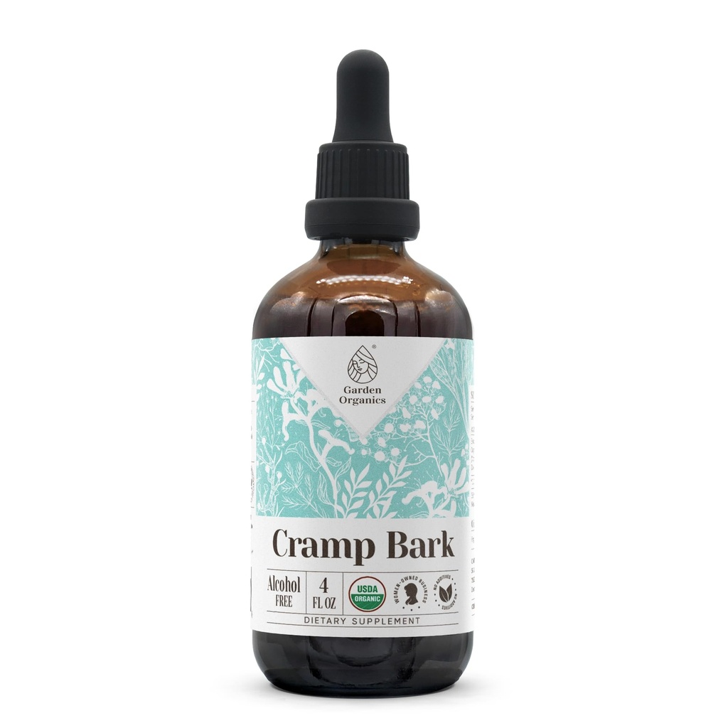 Extrait de teinture naturelle sans alcool, booster du système immunitaire, gouttes liquides faites à partir de 100% Cramp Bark (Viburnum opulus) Barque séchée (4 fl oz)
