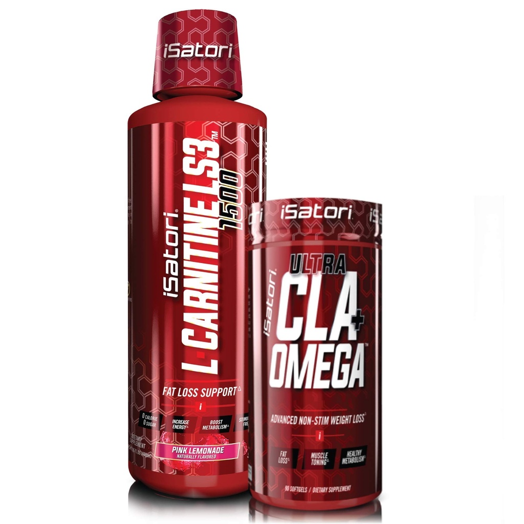 Lemonade rose iSatori L-Carnitine LS3 1500mg (32 portions) et iSatori Ultra CLA (90 softgels)