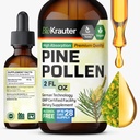 BIO KRAUTER® Pine Pollen for Men's Support - Pure & Vegan Pine Pollen Tincture 685 mg per Serving 2 Fl.Oz 28-Day Supply - Immune Support Supplement & Antioxidants - Alcohol & Sugar Free