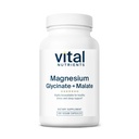 Nutriments vitaux Magnésium Glycinate + Malédiction 120mg Magnésium végétalien supplément pour les femmes et les hommes