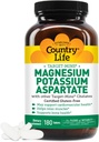 Country Life Supplément de magnésium et de potassium pour la santé cardiaque, le soutien cardiovasculaire, le système immunitaire et la santé osseuse, sans gluten