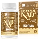 1500 MG NAD+ liposomique, 98%+ Absorption, NAD+ Supplément pour les femmes et les hommes avec TMG, pour la défense du vieillissement, énergie cellulaire, coeur et fonction cérébrale, longévité, 60 Softgels