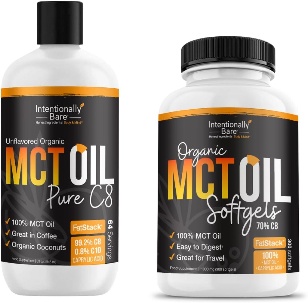 MCT Oil Capsules et Pure C8 MCT Oil Bundle.