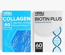 Veru bien-être cheveux peau Nail Duo style de vie Patches - Biotin Collagen - auto-adhésif temps sortie topique, 8-10 heures (60 jours d'approvisionnement)