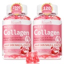 2 Pack sans sucre Gommies de collagène pour les femmes et les hommes