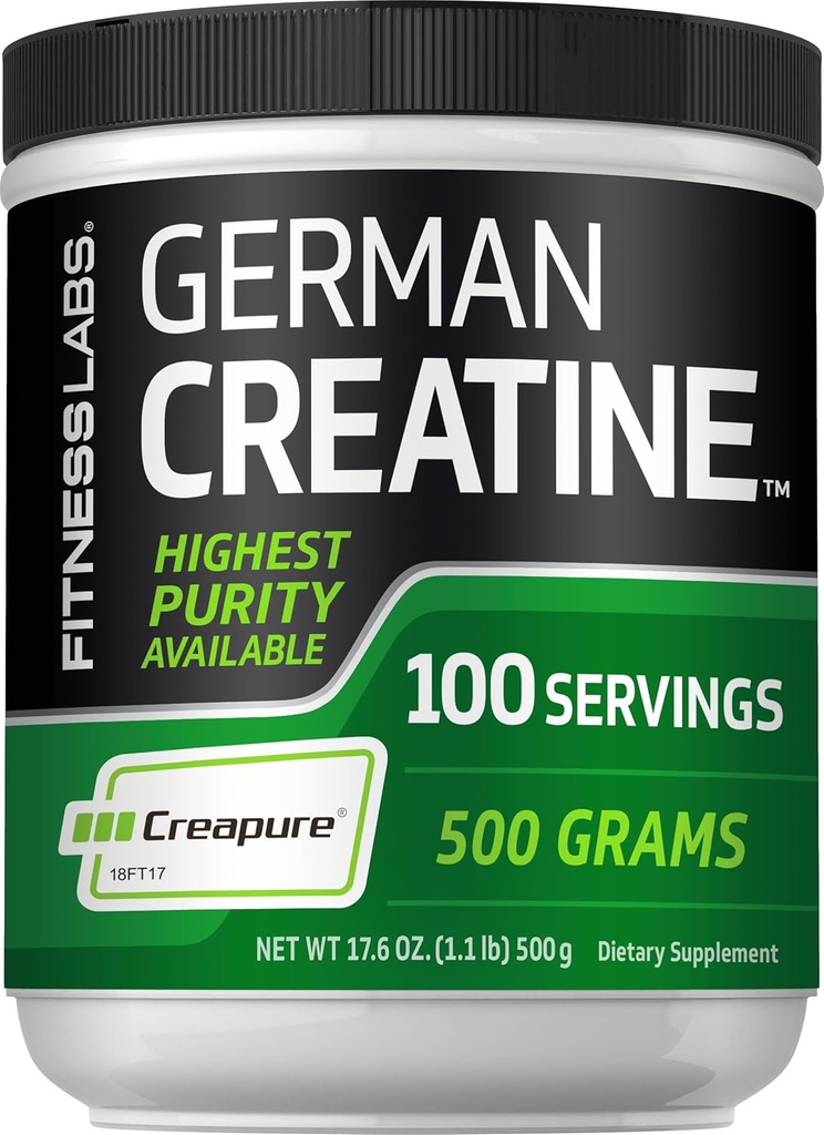 Fitness Labs Allemande Créatine Poudre Monohydratée de 500 grammes Supplément de fitness Créapure de 100 portions