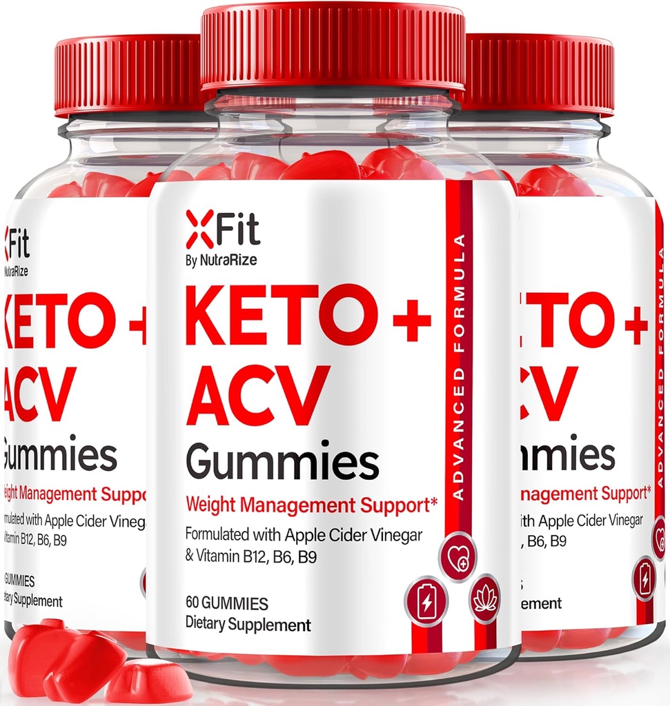 (3 packs) Gummies Xfit Keto ACV, officiel Keto+ACV Formule de perte de poids, tout naturel vinaigre de cidre de pomme 1000MG, X Fit Keto Plus ACV Gummy pour la santé et la condition physique, Xfit ACV Keto Gomitas (180 Gummies)