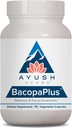 Ayush Herbes BacopaPlus - Suppléments de Bacopa, Bacopa biologique pour mémoire et focus, Pilule de soutien cognitif pour adultes avec Ginkgo, Gotu Kola, Ashwagandha - 90 Capsules végétariennes (1 comte)