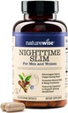 Naturewise Nighttime Fitness Support Supplement & Natural Sleep Aid with Cayenne Extract, Green Coffee Bean, GABA, L-Theanine - Vegetarian, Non-GMO - 60 Capsules[1-Month Supply]