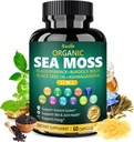 Bualle Capsules de mousse de mer biologique avec huile de graines noires, Ashwagandha, Bladderwrack, Ginger & Burdock Racine – Complexe à base de plantes pour le bien-être quotidien – 60 Capsules (1 Pack)