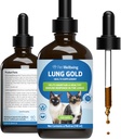 Bien-être animal Lung Gold pour chats - Soutien immunitaire pulmonaire, santé respiratoire inférieure, Open Airways, respiration normale, Reishi, Coptis - Supplément à base de plantes vétérinaires - 4 oz (118 ml)