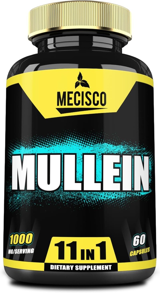 Mullein Leaf Supplement with Panax Ginseng Root, Cordyceps Sinensis & More - 60 Capsules - 11in1