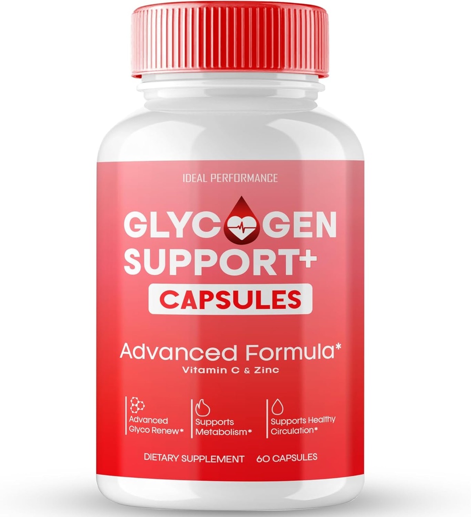 Glycogen Support Capsules, Advanced Formula Support Supplement, All Natural Formula Pills to Maintain Healthy Levels, Overall Wellness - Maximum Strength, Glycogen Support Pills Reviews (60 Capsules)