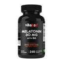 Mélatonine 30 mg avec vitamine B6 – 240 comprimés à dissolution rapide Soutien de sommeil à haute capacité – sans médicament, saveur naturelle d'agrumes – végétarien, non-OGM, sans gluten