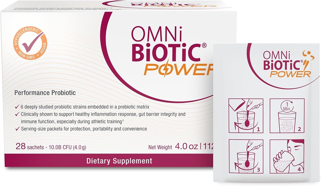Supplément probiotique quotidien puissant à haute performance - Poudre probiotique avec citrate de magnésium pour un mode de vie actif - Soutient la santé de Gut, la récupération musculaire et l'énergie - végétalien, non-OGM (30 portions)