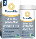 Renouveler Vie Probiotique Adulte 50 Plus Capsules Probiotiques, Supplément quotidien soutient la santé urinaire, digestive et immunitaire, L. Rhamnosus GG, Laiterie, Soy et sans gluten, 30 Million CFU, 30 Compte