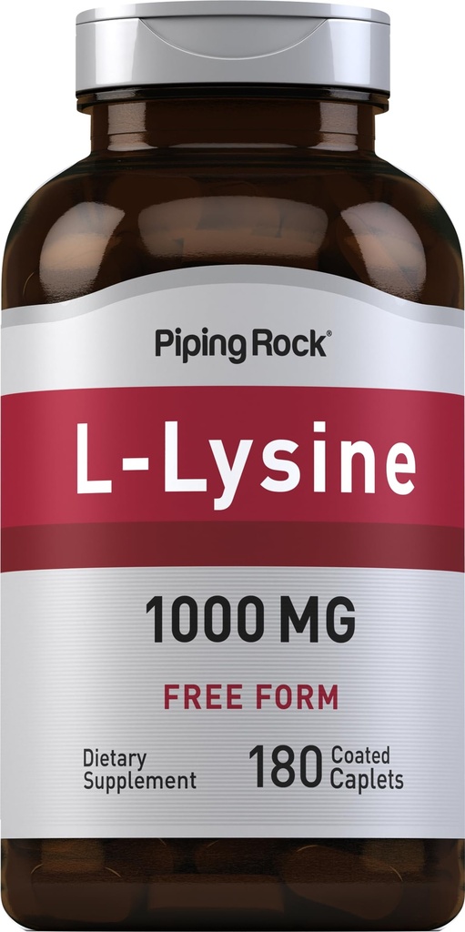 Piping Rock L-Lysine 1000mg. 180 Caplets.