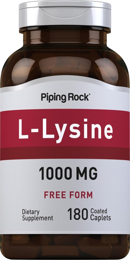 Piping Rock L-Lysine 1000mg. 180 Caplets.
