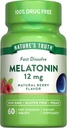Nature's Truth Melatonin 12mg.60 Comprimés Dissolvés Rapidement.