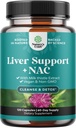 Support du foie Supplément NAC avec le chardon de lait pour nettoyer le foie Détox & Réparation - N Supplément acétyl Cysteine Nettoyer le foie avec les antioxydants, curcuma, Choline, Dandelion & L-Glutathion - 120 capsules