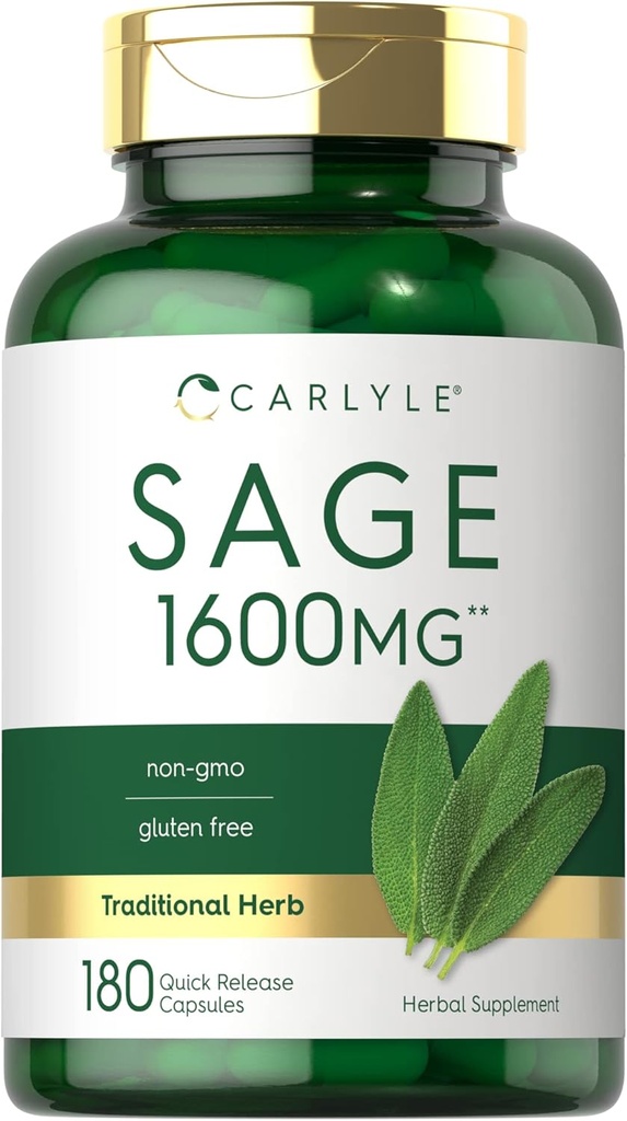 Carlyle Sage Supplément 1600mg.180 Capsules à haute puissance.