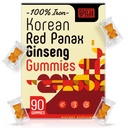 Gommies supplémentaires de ginseng Panax rouge coréen - Suppléments de fer pour les femmes et les hommes - Gommies de fer avec vitamine C, B6, B12, potassium et magnésium, végétalien - 90 comte