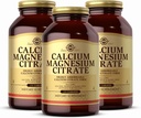 Solgar Citrate de magnésium de calcium, 250 comprimés (paquet de 3) - Soutien des os et des dents sains - Soutien du système musculo-squelettique et nerveux - Très absorbant - Non-OGM et Vegan - 150 Total des services