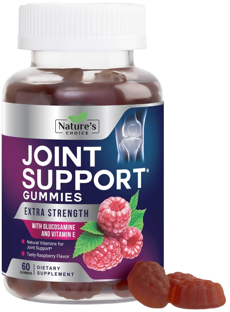 Gommies de soutien conjoints Supplément Glummy Glucosamine Extra Strength avec vitamine E - Cartilage naturel et soutien mixte santé et flexibilité, meilleur soutien Glumosamine Chew pour les hommes et les femmes - 60 Gommies