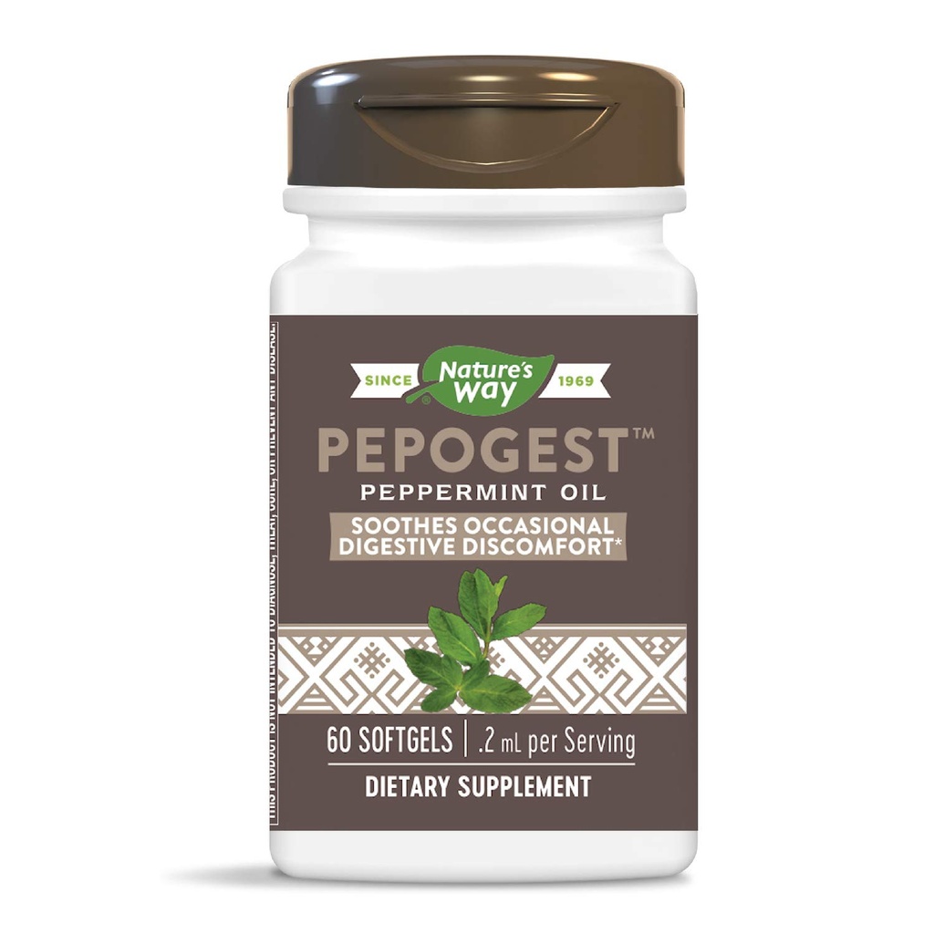 Nature's Way Pepogest Enteric-Coated Peppermint Oil, Gastro-intestinal Comfort, 60 comte (paquet de 2)