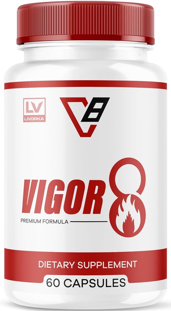 LIVORKA Vigor 8 pour les hommes, Formule Premium, Supplément Homme, 60 Capsules pour 1 mois