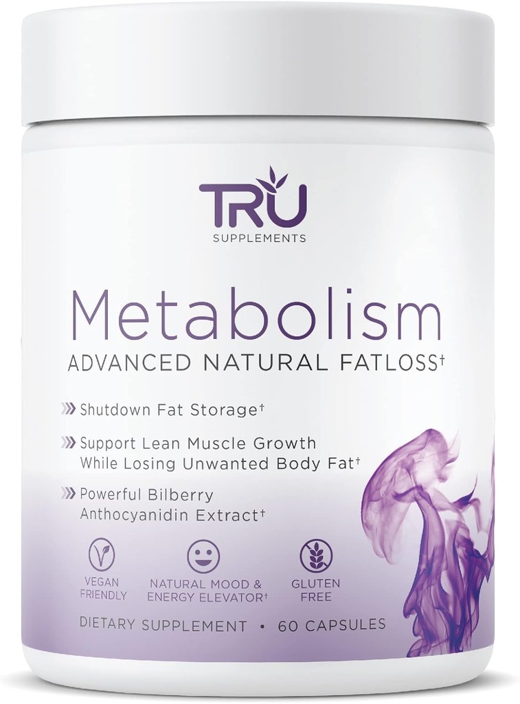 TRU Supplements Metabolism, Advanced Fat Loss, Fight Cravings, Boost Mood, No Jitters or Crash, 30 Servings
