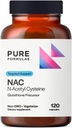 PureFormulas N-acétyl-L-Cysteine - Capsules de supplément NAC 900mg NAC, Précurseur de glutathion antioxydant - Récupération de désintoxication + entraînement, et support immunitaire - Supplément non-OGM + végétarien -120 Capsules