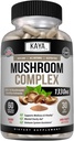 Kaya Naturals Complexe Champignon Premium Potentiel - Complexe Champignon Capsules 1330mg par portion - Aides La clarté mentale soutient le système immunitaire, le bien-être et la vitalité - 60 Compte