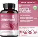 Probiotiques pour les femmes, PH Balance & Vaginal Health Support, 50 Million CFU par portion, Gut, Soins digestifs et urinaires, Lactobacillus & Prébiotiques, 60 Capsules