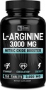 Zeal Naturals L Arginine 3000mg Capsules (150 comprimés de 1000mg) Maximum Dose L-Arginine supplément à l'oxyde nitrique pour soutenir la croissance musculaire, la fonction vasculaire et l'énergie - Booster d'oxyde nitrique