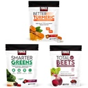Facteur de force Meilleur supplément de soutien mixte curcuma & vert plus intelligent Chews Superfood, 60 Chews Soft et Total Beets Chews Soft, 60 Chews