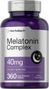 Horbäach Melatonin 40mg Complexe de 360 comprimés dissolvants rapide.