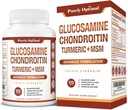 Supplément MSM de la glucosamine à la chondroïtine purement optimale avec/Turmeric et Boswellia - Supplément mixte de sulfate de glucosamine pour hommes et femmes - 120 comprimés